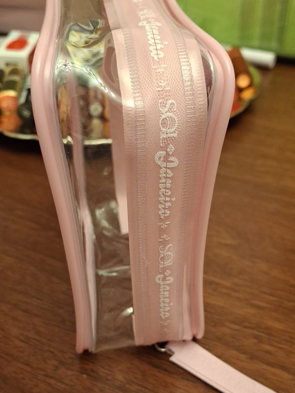 SOL de Janeiro Clear Pink Cosmetic Bag New Approx 5x5x3